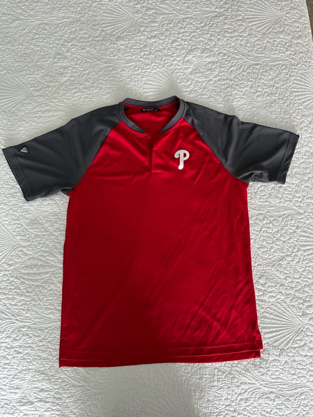 Red and Gray Short-Sleeve Philadelphia Phillies Baseball Jersey